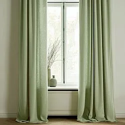 Vorhänge - Gardine in Leinenoptik Andrada (hellgrün)