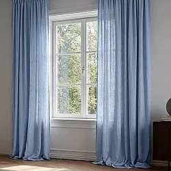 Vorhänge - Gardine in Leinenoptik Andrada (dunkelblau)