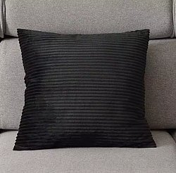 Kissenbezug - Striped Velvet 50 x 50 cm (schwarz)