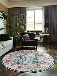 Rund Teppich - Bouhjar (blau/rosa/multi)