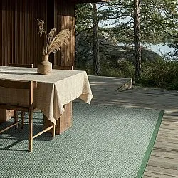 Teppich für innen und außen - Coastal Wool Look (grün/weiß)