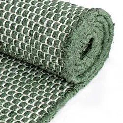 Teppich für innen und außen - Coastal Wool Look (grün/weiß)