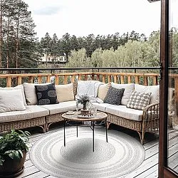 Runde Teppiche - Indoor/Outdoor Angus (grau)