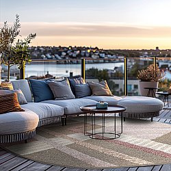 Runde Teppiche - Indoor/Outdoor Trivia (rosa/multi)