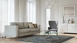 Wilton-Teppich - Vinadio (blau/gold)