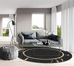 Rund Teppich - Cerasia (schwarz/gold)