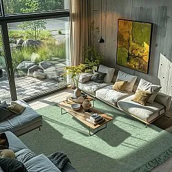 Hochflorteppiche - Alba Natural Cotton Shaggy (hellgrün)