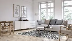 Wilton-Teppich - Leopard (schwarz/weiß)