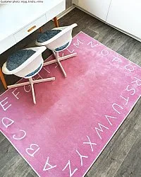Kinderteppich - Alphabetic Border (rosa)