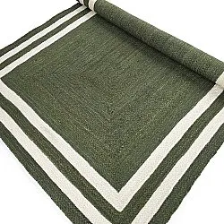 Juteteppich - Jessore (militärgrün/weiß)
