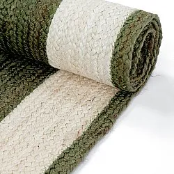 Juteteppich - Senaki (militärgrün/weiß)
