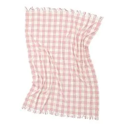 Decken - Isela check cotton throw (cremefarben/rosa)