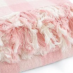 Decken - Isela check cotton throw (cremefarben/rosa)