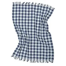Decken - Isela check cotton throw (marineblau/hellblau)