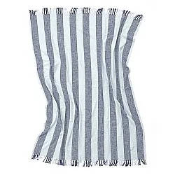 Decken - Kora stripe cotton throw (marineblau/hellblau)