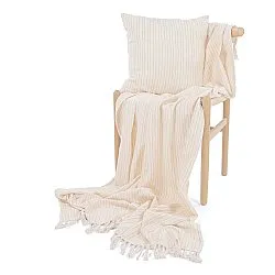 Kissenbezug - Rumi stripe cotton cushion cover (cremefarben/rosa/hellblau)