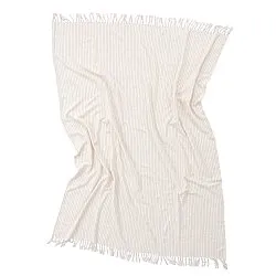 Decken - Rumi stripe cotton throw (cremefarben/rosa/hellblau)
