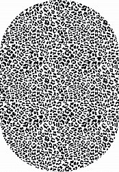 Ovaler Teppich - Leopard (schwarz/weiß)