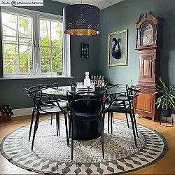 Runde Teppiche - Marrakech (rund) (schwarz/grau/weiß)