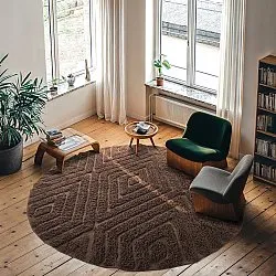 Runde Teppiche - Amberley Natural Cotton Shaggy (braun)