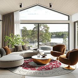 Rund Teppich - Arabella (rot)