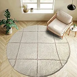 Runde Teppiche - Bellevue Natural Cotton Shaggy (cremefarben/beige)