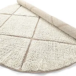 Runde Teppiche - Bellevue Natural Cotton Shaggy (cremefarben/beige)