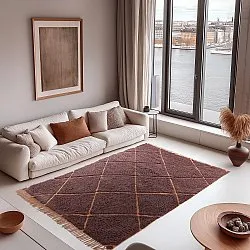 Hochflorteppiche - Bellevue Natural Cotton Shaggy (rot/orange)
