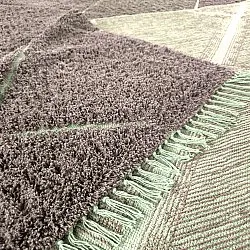 Hochflorteppiche - Bellevue Natural Cotton Shaggy (taupe/grün)