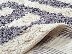 Hochflorteppiche - Bergamo Natural Cotton Shaggy (grau/weiß)
