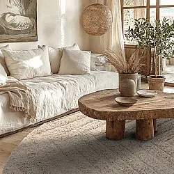 Runde Teppiche - Conara Natural Cotton Shaggy (beige)
