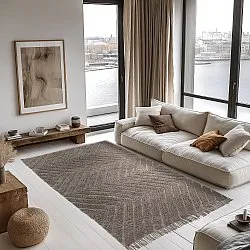 Hochflorteppiche - Conara Natural Cotton Shaggy (taupe)