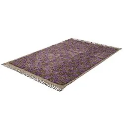 Hochflorteppiche - Elsey Natural Cotton Shaggy (braun/lila)