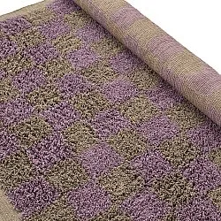 Hochflorteppiche - Elsey Natural Cotton Shaggy (braun/lila)