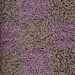 Hochflorteppiche - Elsey Natural Cotton Shaggy (braun/lila)