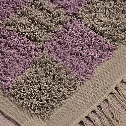 Hochflorteppiche - Elsey Natural Cotton Shaggy (braun/lila)