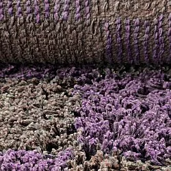 Runde Teppiche - Elsey Natural Cotton Shaggy (braun/lila)