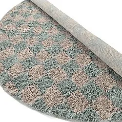 Runde Teppiche - Elsey Natural Cotton Shaggy (grau/rosa)