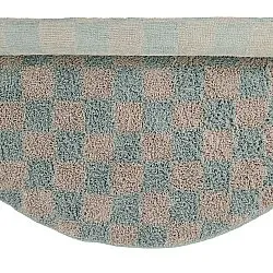Runde Teppiche - Elsey Natural Cotton Shaggy (grau/rosa)