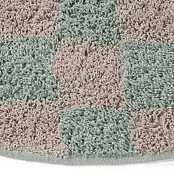 Runde Teppiche - Elsey Natural Cotton Shaggy (grau/rosa)