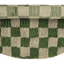 Runde Teppiche - Elsey Natural Cotton Shaggy (grün/beige)