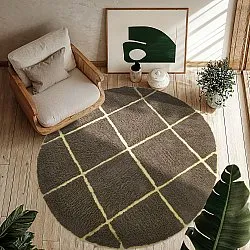 Runde Teppiche - Bellevue Natural Cotton Shaggy (braun/gelb)