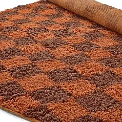 Runde Teppiche - Elsey Natural Cotton Shaggy (orange/rot)