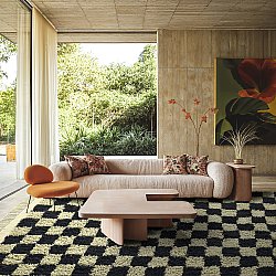 Hochflorteppiche - Elsey Natural Cotton Shaggy (schwarz/beige)