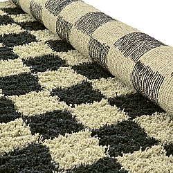 Hochflorteppiche - Elsey Natural Cotton Shaggy (schwarz/beige)