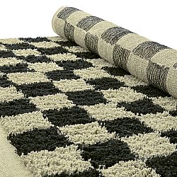 Hochflorteppiche - Elsey Natural Cotton Shaggy (schwarz/beige)