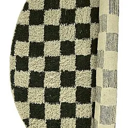 Runde Teppiche - Elsey Natural Cotton Shaggy (schwarz/beige)