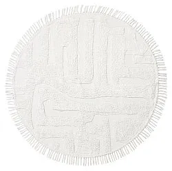 Runde Teppiche - Fallon Natural Cotton Shaggy (offwhite)