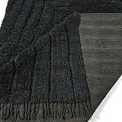 Hochflorteppiche - Farley Natural Cotton Shaggy (schwarz)
