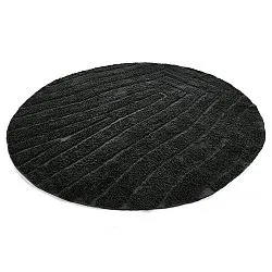 Runde Teppiche - Farley Natural Cotton Shaggy (schwarz)